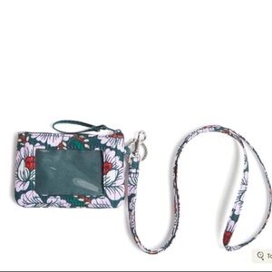 Vera Bradley Dive Floral Medallion Ultralight Zip ID Case & Lanyard